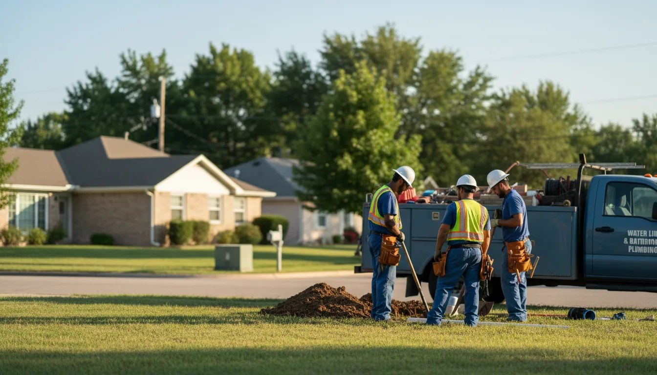 Residential water line and bathroom plumbing service in Selman City, TX